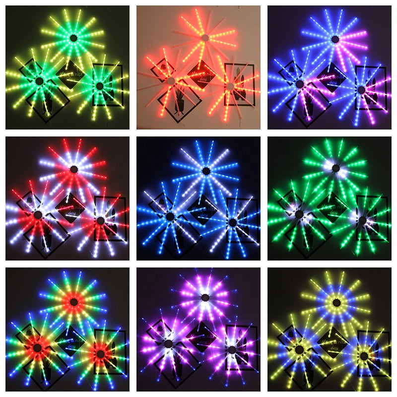 RGB Fireworks Led Lights, 96LEDS Dream Color Firework Lights with Remote Control，Starburst Lights for Bedroom Decorations, Christmas, Party, Bar, Dorm, Wall