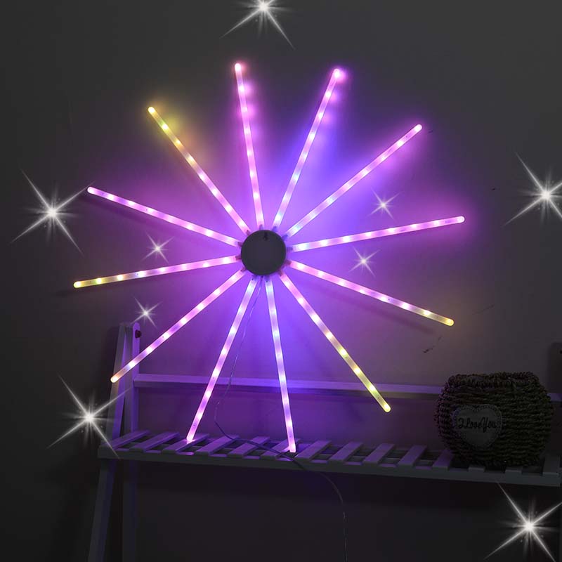 RGB Fireworks Led Lights, 96LEDS Dream Color Firework Lights with Remote Control，Starburst Lights for Bedroom Decorations, Christmas, Party, Bar, Dorm, Wall