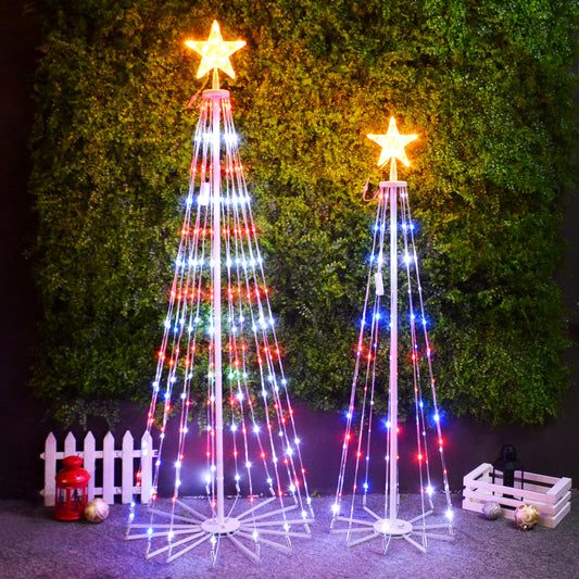 Smart Christmas Cone Tree LED Light, 6ft 265 LED Music Sync with Remote APP and Local Control, Pattern and Text Displayable, 16 Million Colors LED Light Show Tree for Indoor Outdoor Decorations