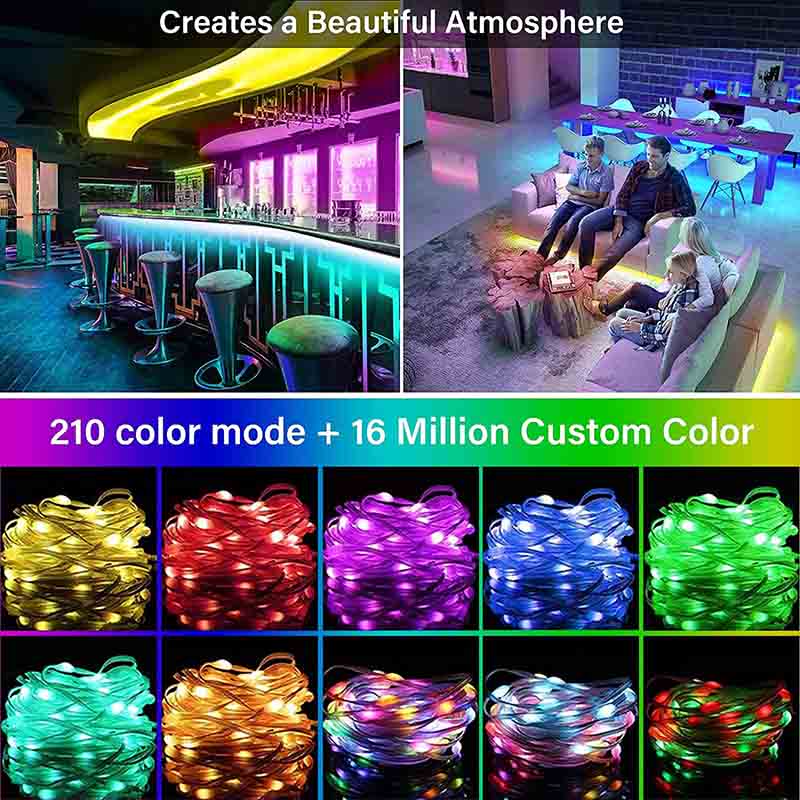 20M fairy lights smart christmas tree USB Customized Flash Outdoor Holiday Lighting led light wedding decoration rgb led string