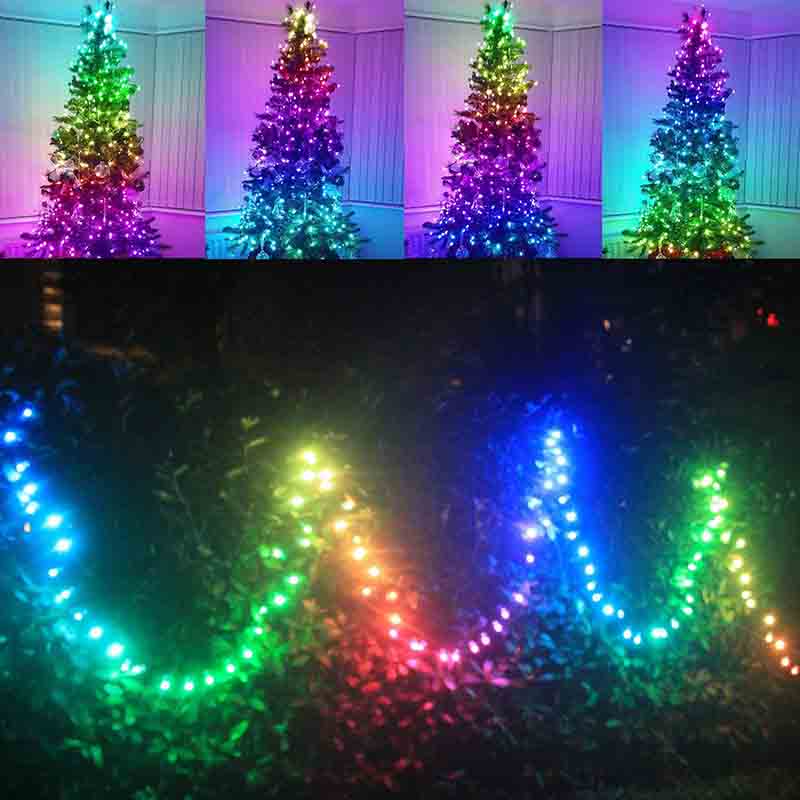 20M fairy lights smart christmas tree USB Customized Flash Outdoor Holiday Lighting led light wedding decoration rgb led string