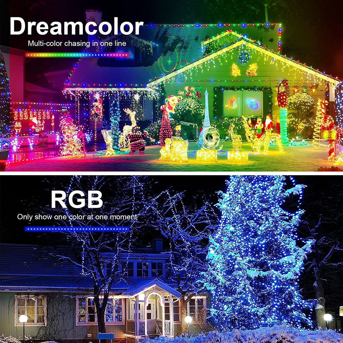 20M fairy lights smart christmas tree USB Customized Flash Outdoor Holiday Lighting led light wedding decoration rgb led string