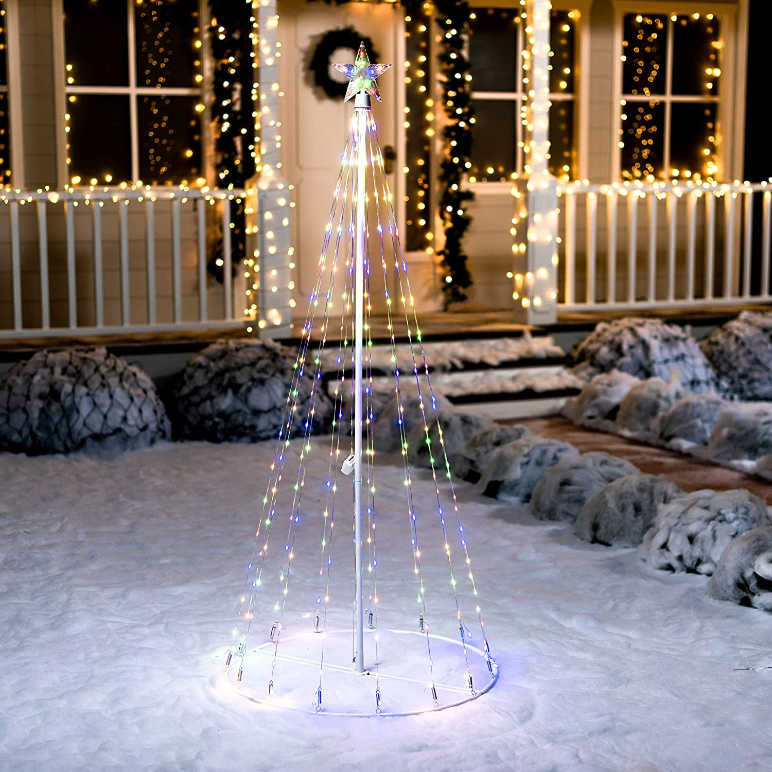 Smart Christmas Cone Tree LED Light, 6ft 265 LED Music Sync with Remot –  Walmart-Lighting, image size:1500x1500