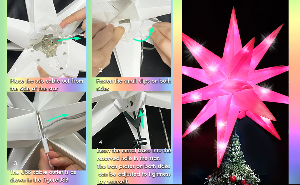 Christmas Star Tree Topper Moravian Star Light, LED Bluetooth App & RGB Remote Control Star Lights, Music Sync Color Changing, Indoor and Outdoor Hanging Xmas Bethlehem Star(20 inch)